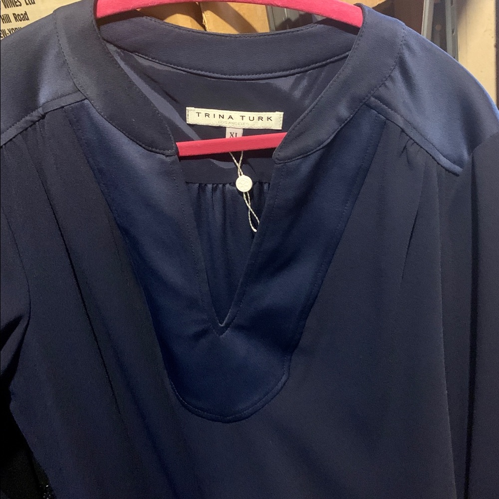 Trina Turk dress, navy with satin detail